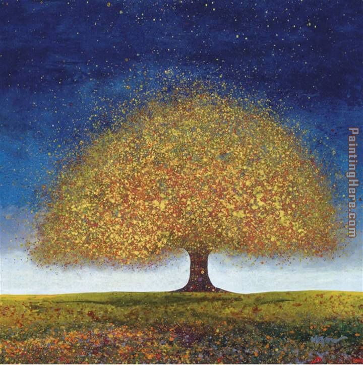 Dreaming Tree Blue painting - Melissa Graves-Brown Dreaming Tree Blue art painting